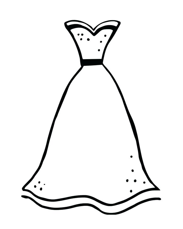 728x910 Coloring Page Of A Dress Collection Kids Wedding Dress Coloring