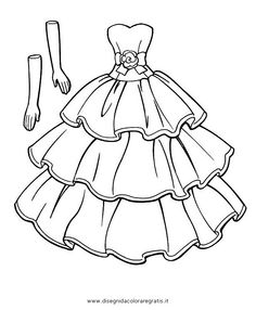 236x286 Wedding Dress Beautiful Coloring Page For Girls, Printable Free