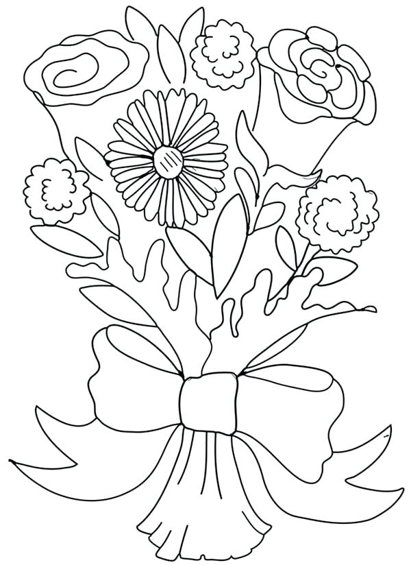 600x824 Coloring Pages Disney Princesses Wedding Flowers