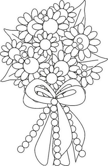 420x640 Flower Bouquet Coloring Page Flower Bouquets, Flower And Adult