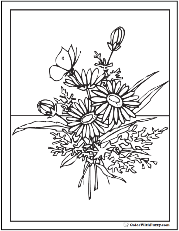 590x762 Wedding Flowers Coloring Pages