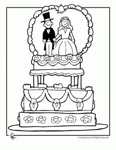 231x300 Fancy Wedding Cake Coloring Page Coloring Books Pages