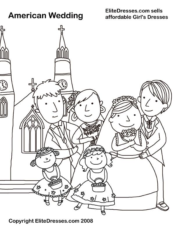 612x792 Wedding Party Coloring Page, Picture, Colour Wedding Activities