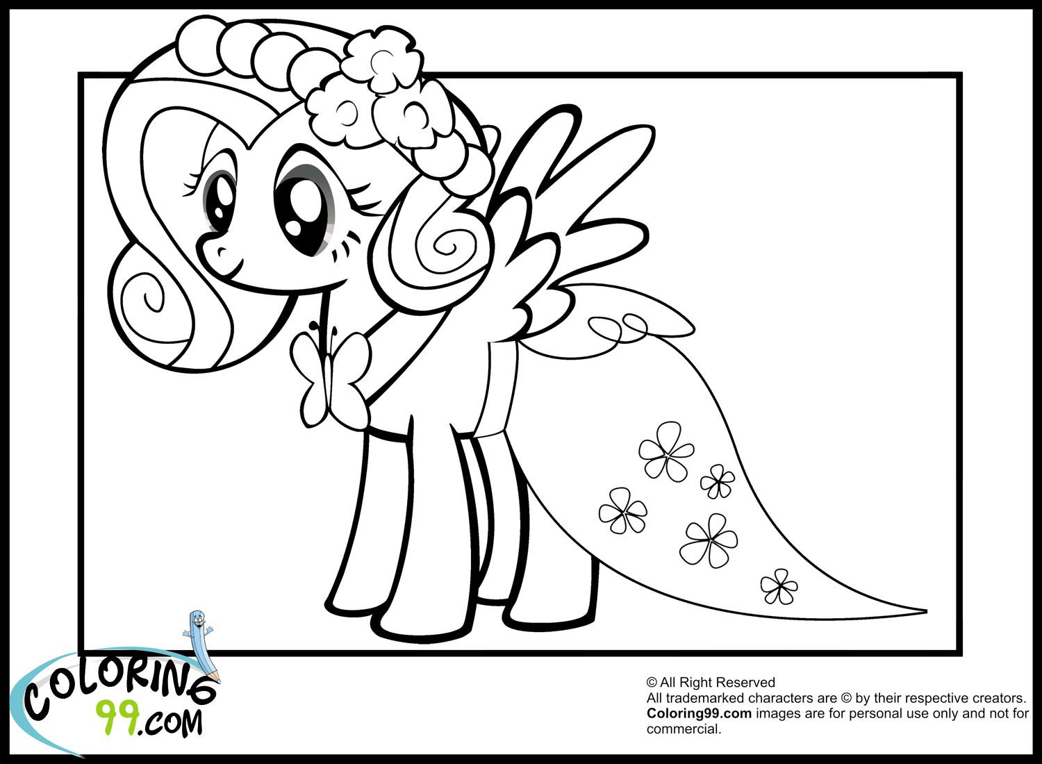 1500x1100 Fluttershy In Wedding Dresses Coloring Pages