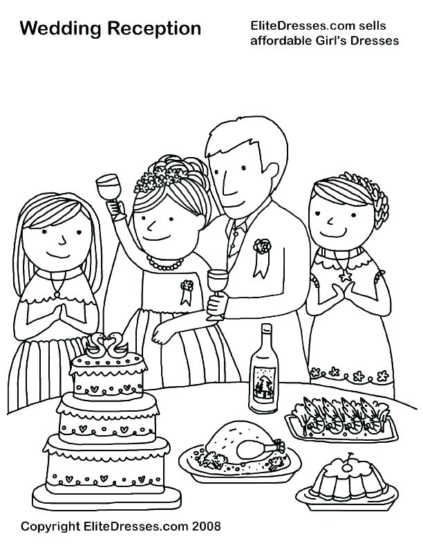 612x792 Coloring Pages S Wedding Party Coloring Page Free Coloring Custom