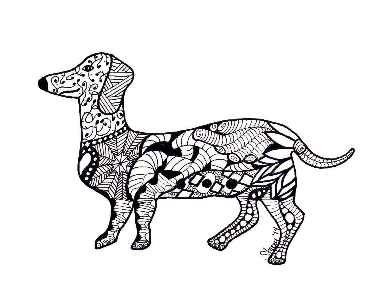 1314x1048 Zentangle Dachshund Designs