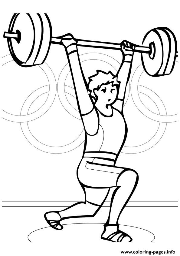 595x842 Weightlifting Olympic Games Coloring Pages Printable