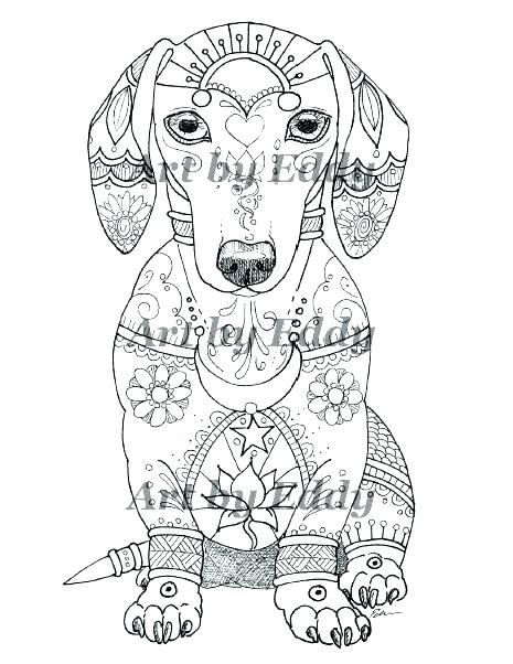 465x602 Dachshund Coloring Pages For Adults