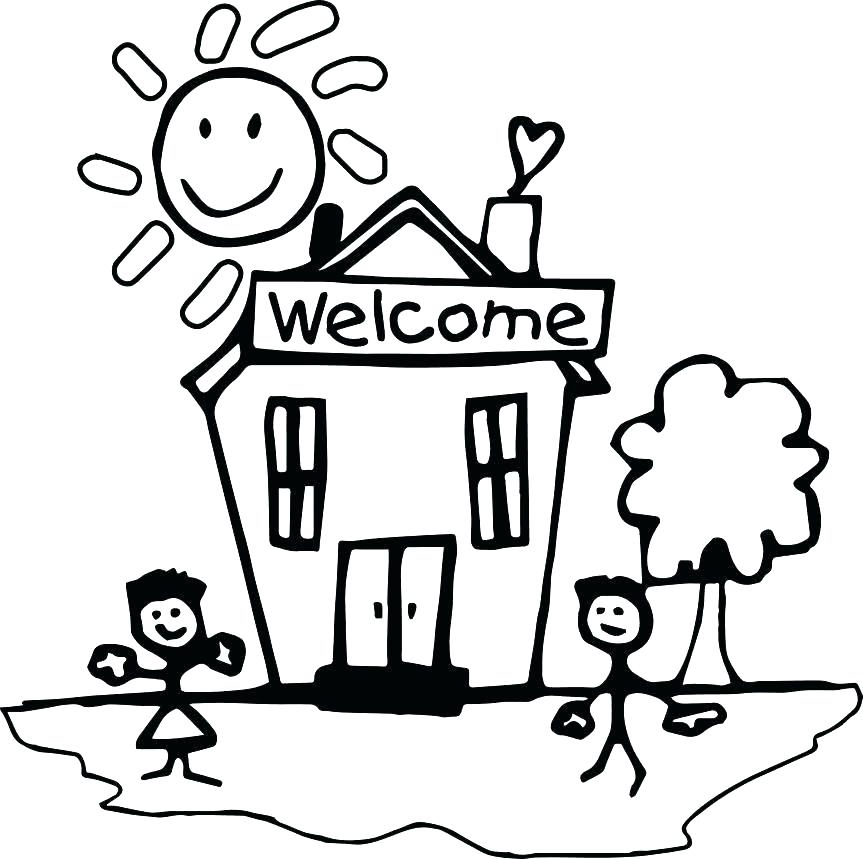 863x859 Welcome Back Coloring Pages This Is To School Free Images Page