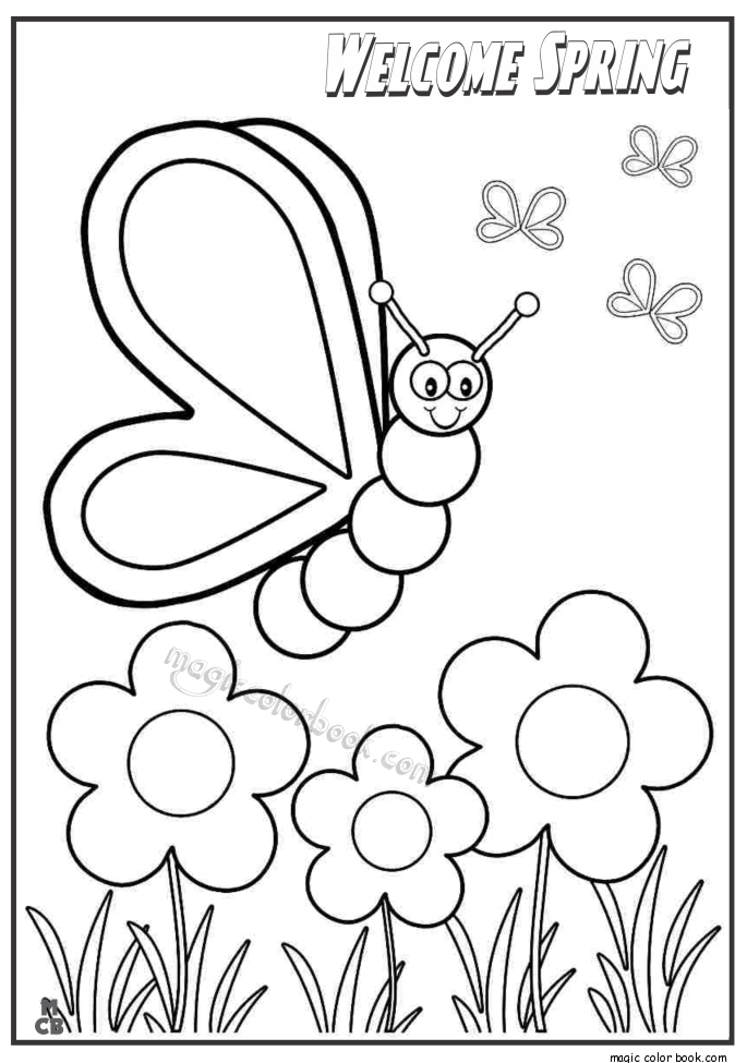 685x975 Welcome Spring Coloring Pages