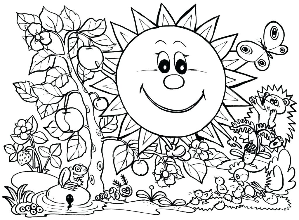 1024x753 Spring Coloring Pages For Preschoolers X Welcome Spring Coloring