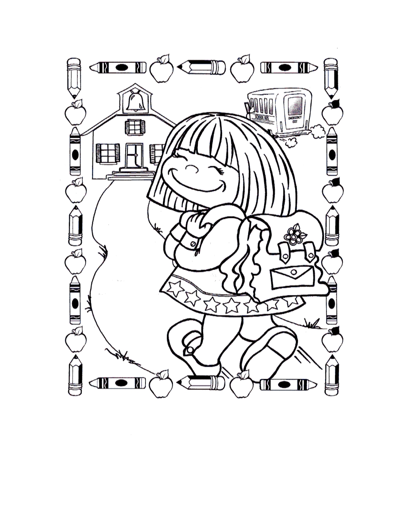 1275x1650 Free Printable Back Tochool Coloring Pages For Preschoolers