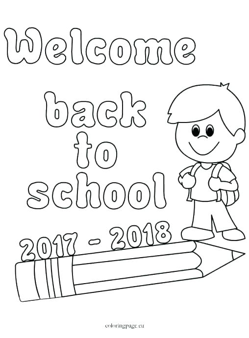 508x690 Welcome Coloring Page Back To School Coloring Pages For Preschool