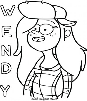292x338 Printable Gravity Falls Wendy Blerble Coloring Pages For Kids