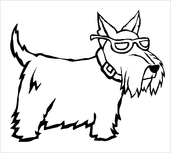 585x521 Dog Coloring Pages Printable Scottish Terrier Page