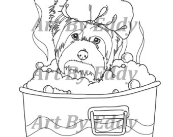 340x270 Yorkie Coloring Book Etsy