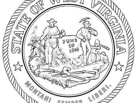 440x330 Virginia Coloring Page West State Seal Coloring Page Free