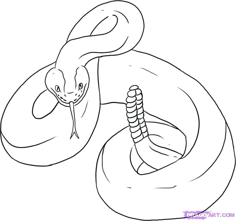 768x717 Rattle Snake Coloring Page Rattlesnake Coloring Pages For Kids