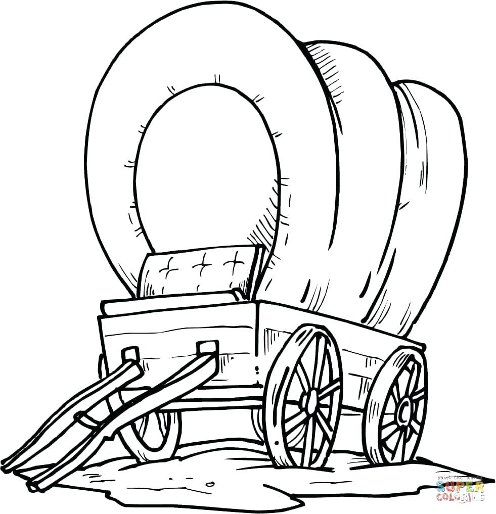 981x1017 Western Coloring Pages Wood Covered Wagon Wild West Town Page