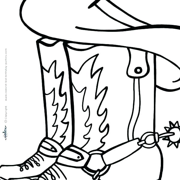 600x600 Western Cowboy Coloring Page For Western Boots Coloring Pages