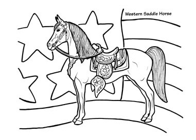 381x273 Western Horse Coloring Pages