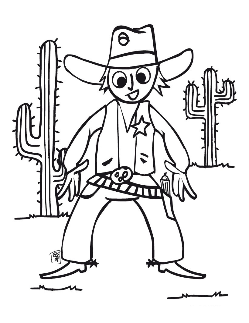 820x1060 Cowboy Coloring Page Hello Kitty Country Impressive Pages Western