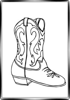 233x333 Cowboy Boot Coloring Pages Online Coloring