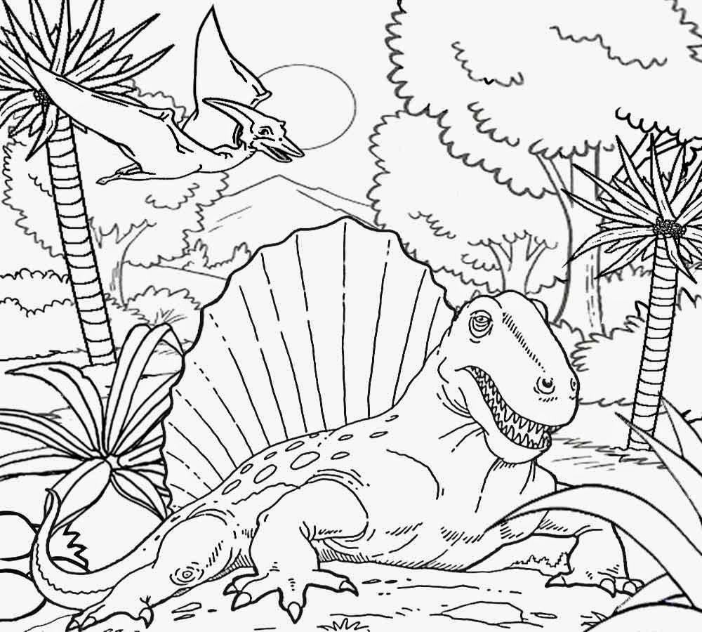 1000x900 Dinosaur Habitat Coloring Pages