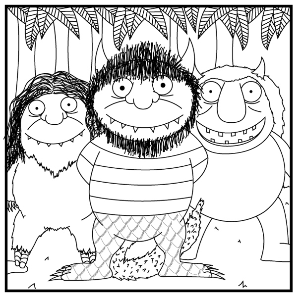 607x600 Where The Wild Things Are Coloring Pages