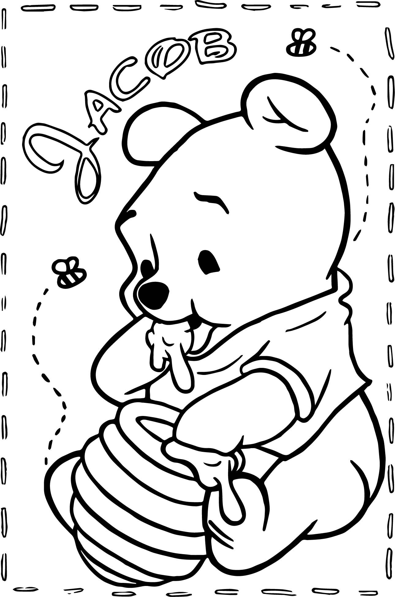 1289x1949 Baby Winnie The Pooh Coloring Page Wecoloringpage
