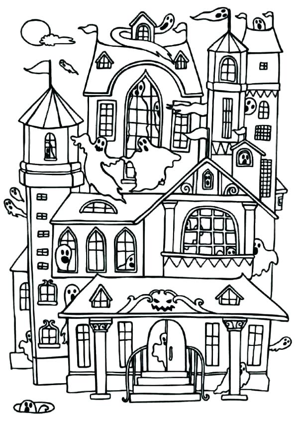 601x850 House Coloring Pages