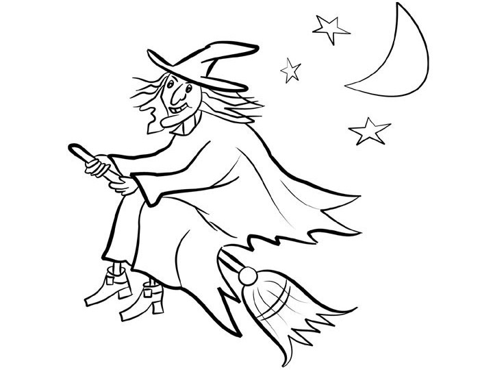 720x540 Witch Coloring Pages