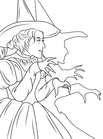 358x480 Wizard Of Oz Wicked Witch Coloring Page Colour