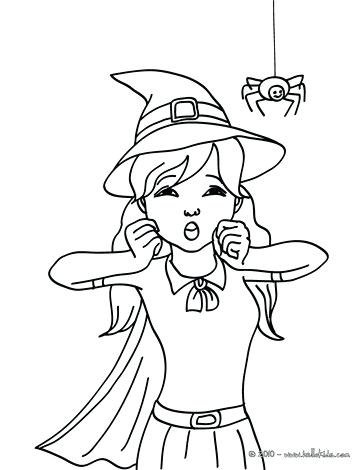 363x470 Witch Coloring Pages Sorceress Holds A Frog Witch Frightened