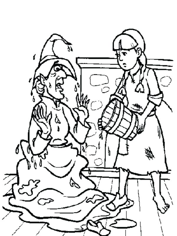 600x800 Wizard Oz Coloring Pages Splashing Water To Wicked Witch