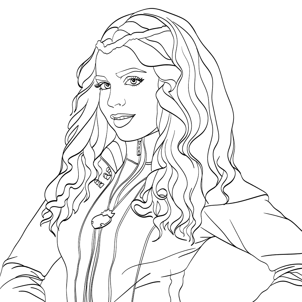 1024x1024 Evie From Descendants Wicked World Coloring Page To Pages
