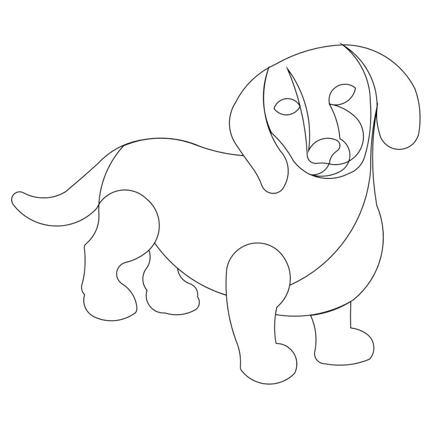 850x850 Nationals Dachshund Dog Coloring Page Racing Dachshund Line Art