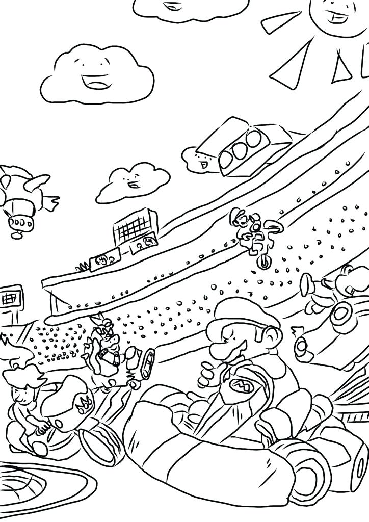 724x1024 Mario Cart Coloring Pages Kart Coloring Pages New Super Mario Bros