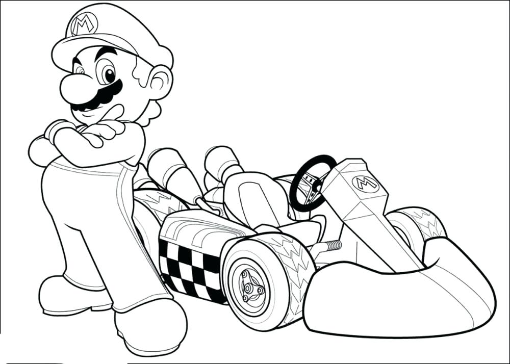 1000x714 Mario Kart Wii Coloring Pages Kart Para Kart Colouring Pages Free
