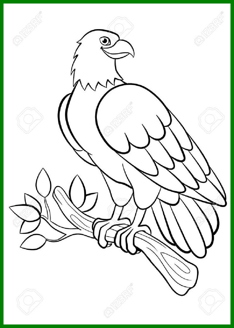 947x1328 Inspiring Coloring Pages Wild Birds Cute Smiling Eagle Sits