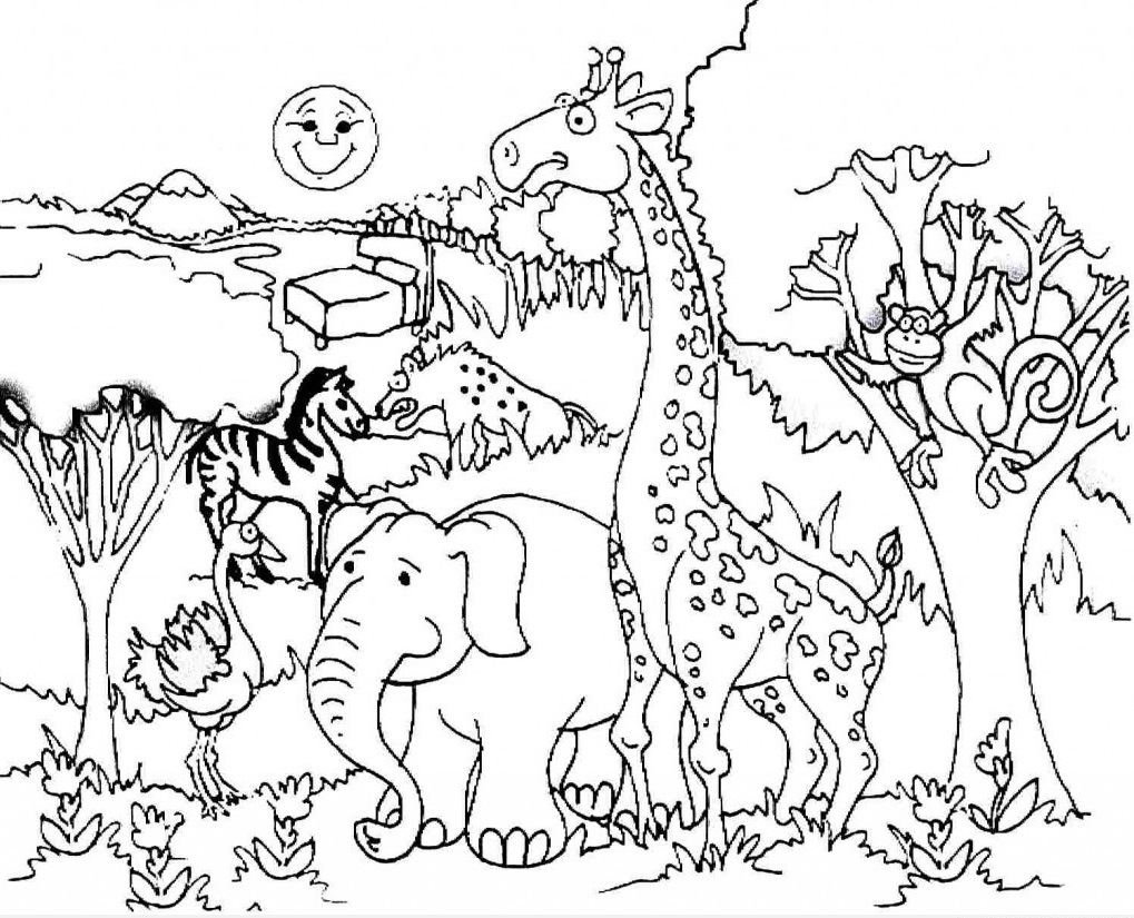 1019x825 Wild Boar In The Forest Coloring Page Free Printable Pages