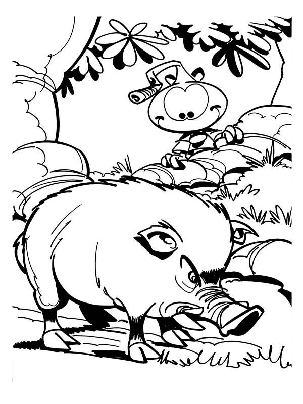 600x800 Peeking Wild Boar Finding Food In Snorkels Coloring Pages Best