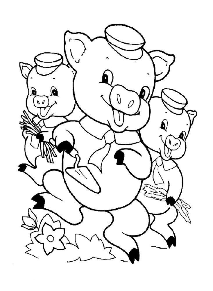 733x1000 Three Little Pigs Coloring Pages