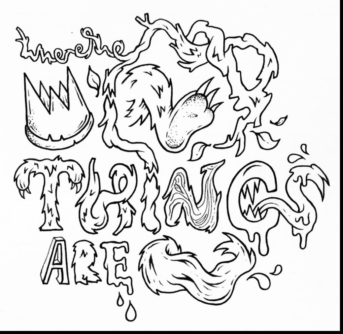 1126x1098 Astounding Where The Wild Things Are Coloring Pages Alphabrainsz
