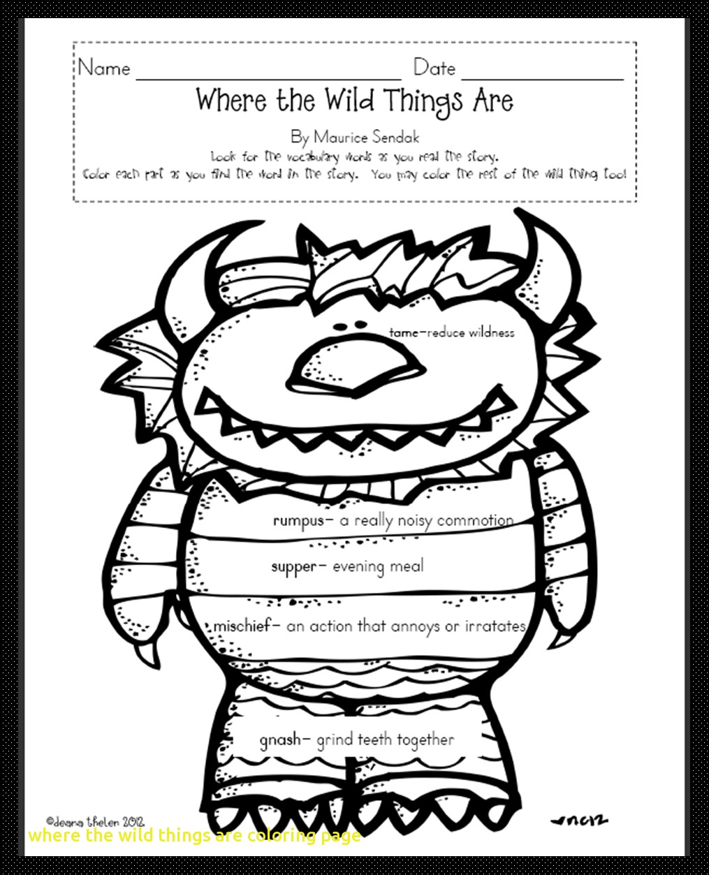 1015x1253 Happy Where The Wild Things Are Coloring Pages