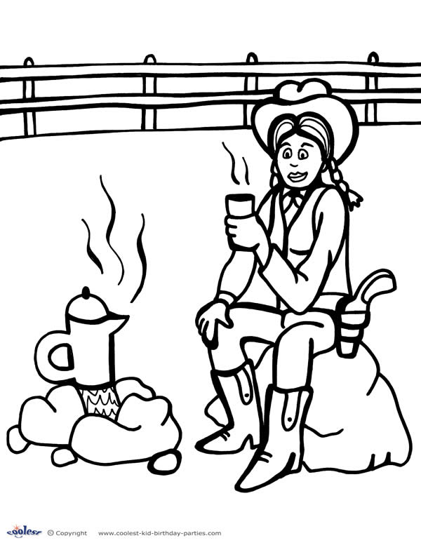 600x777 Printable Wild West Coloring Page