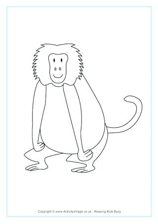 320x452 Wildebeest Coloring Pages Baboon Colouring Page Wildebeest