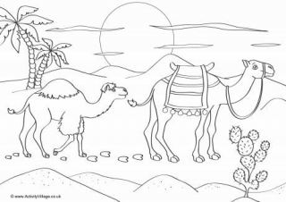 320x226 Wildebeest Colouring Page