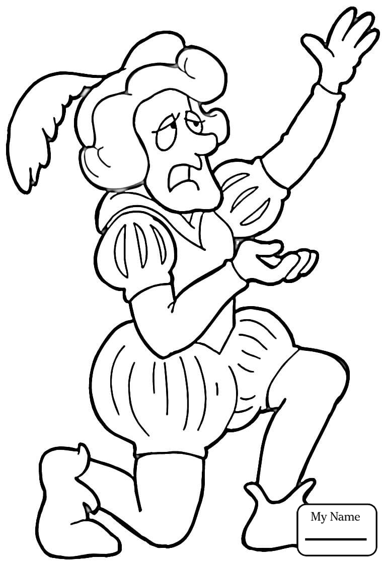 765x1126 William Shakespeare Coloring Page Within