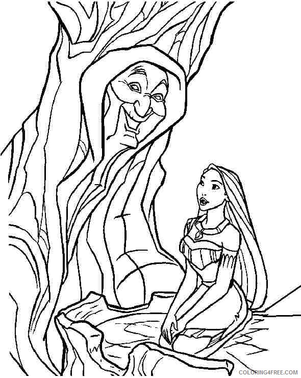 590x739 Pocahontas Coloring Pages With Grandmother Willow Tree